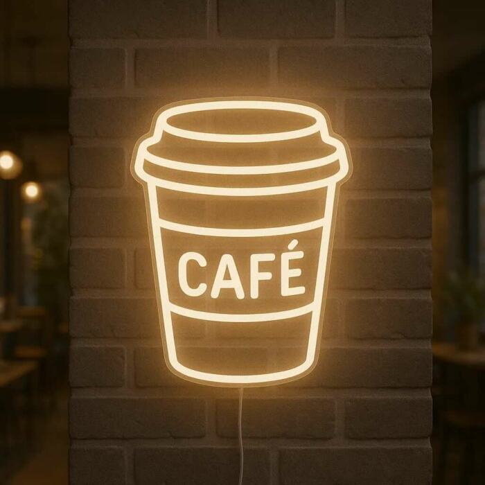 Néon LED mural - Gobelet café à emporter