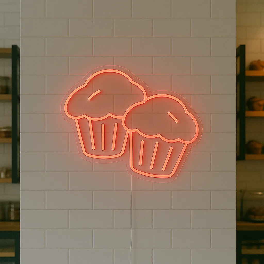 Enseigne néon mural cuisine - Muffins