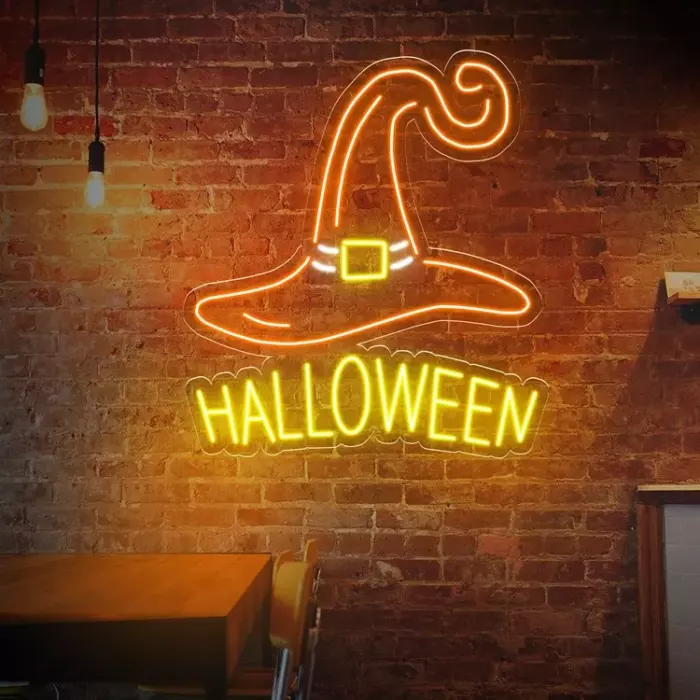 Chapeau de Sorcière Halloween - LED néon mural