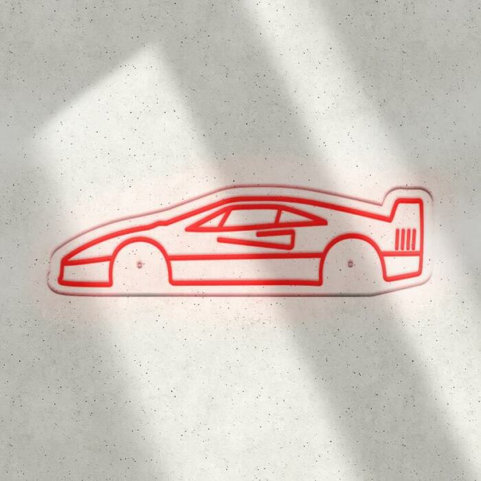 Néon LED mural - Ferrari F40 – Image 2